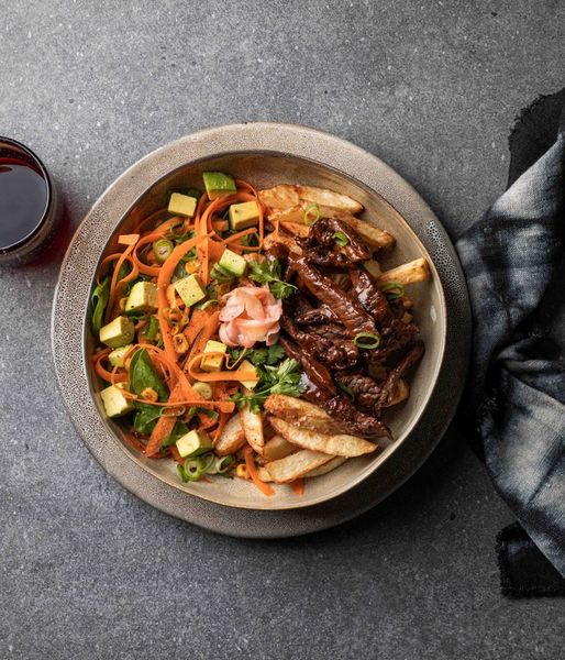 Photo of Spicy Asian BBQ Beef Salad & Fries