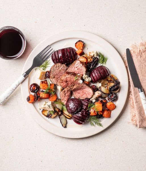 Photo of Hasselback Beetroot & Ostrich Steak