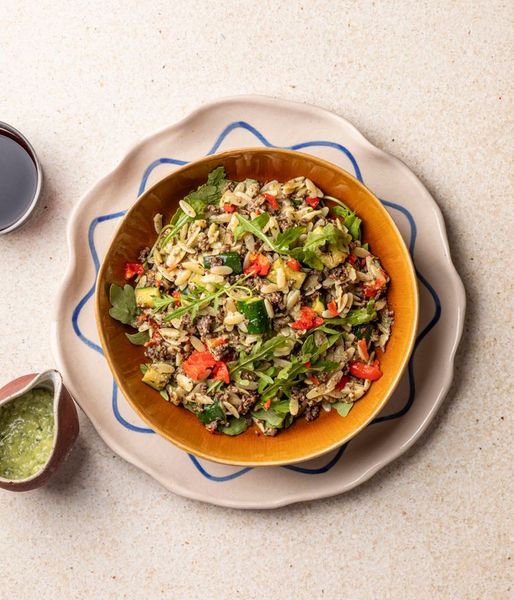 Photo of Pesto Orzo & Ostrich Mince