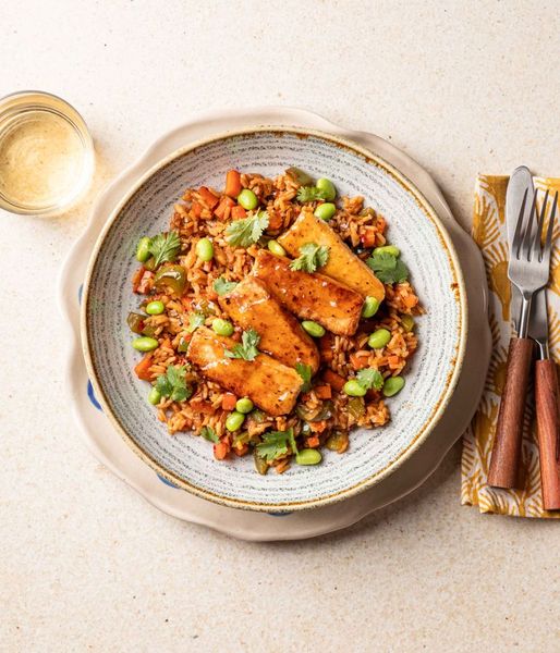Photo of Sticky Plum Tofu & Rice