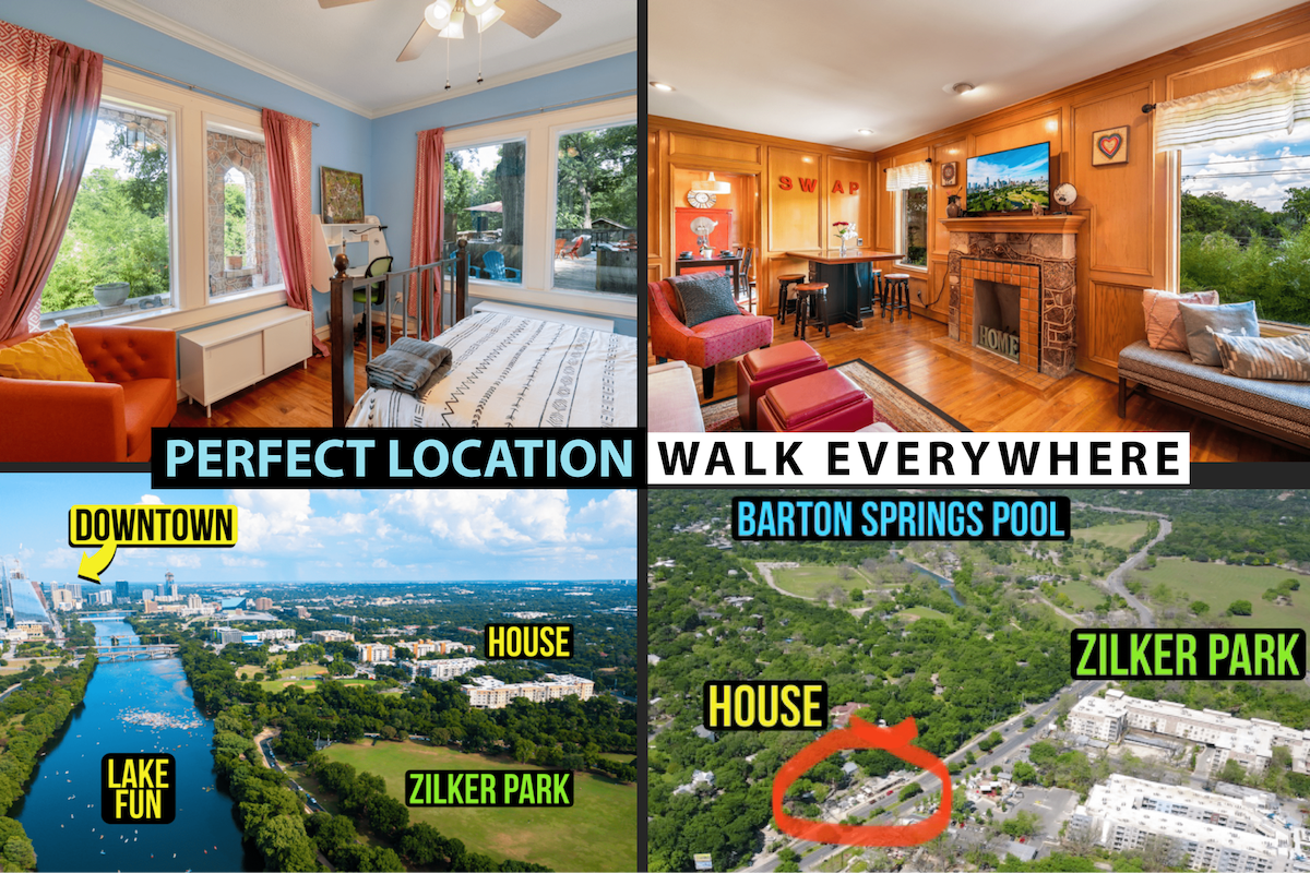 10/10 ATX Location! Patio w/ 65″ TV + Cowboy Pool gallery image 3