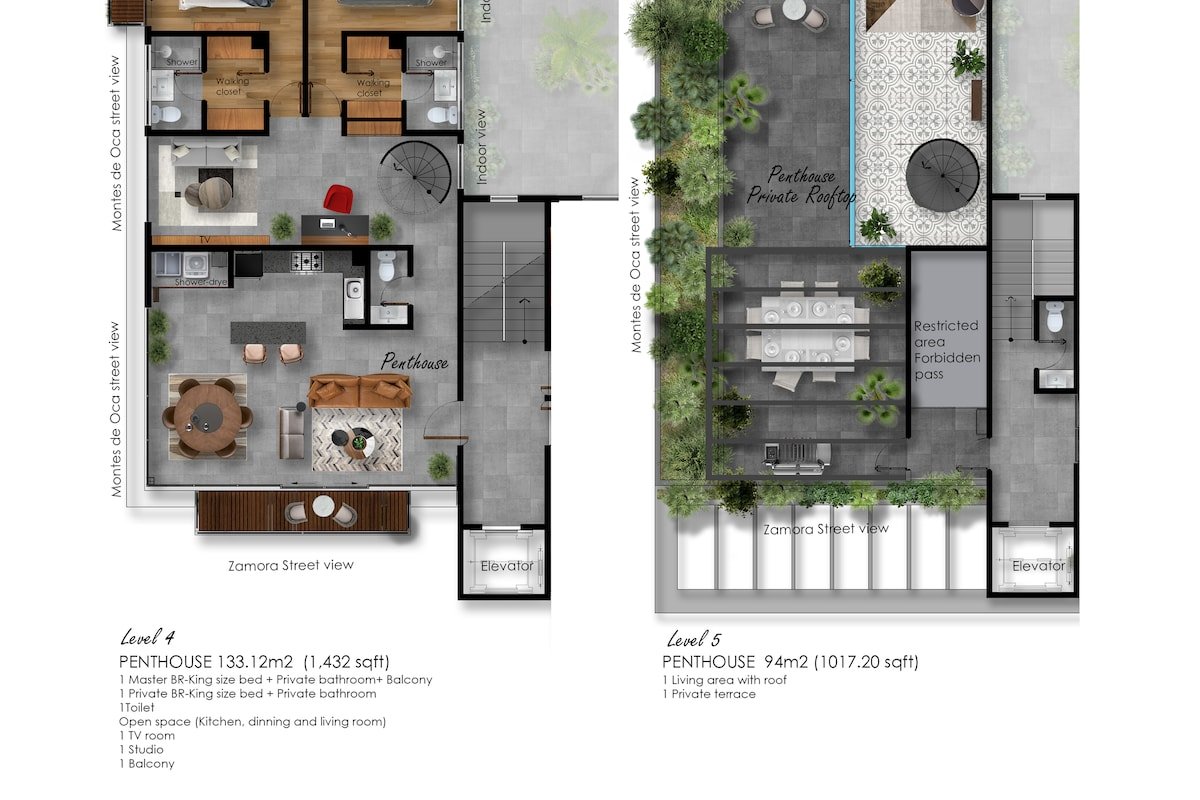 2BR/2BA Penthouse at Condesa. Air conditioning. gallery image 4