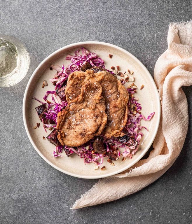 Photo of Roasted Beet Salad & Pork Schnitzel