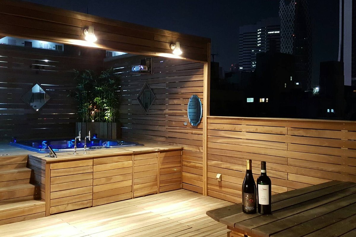 ジャクジー付き屋上バーベキュー場　☆風が気持ちいいテラス席でゆったりとしたお時間♪