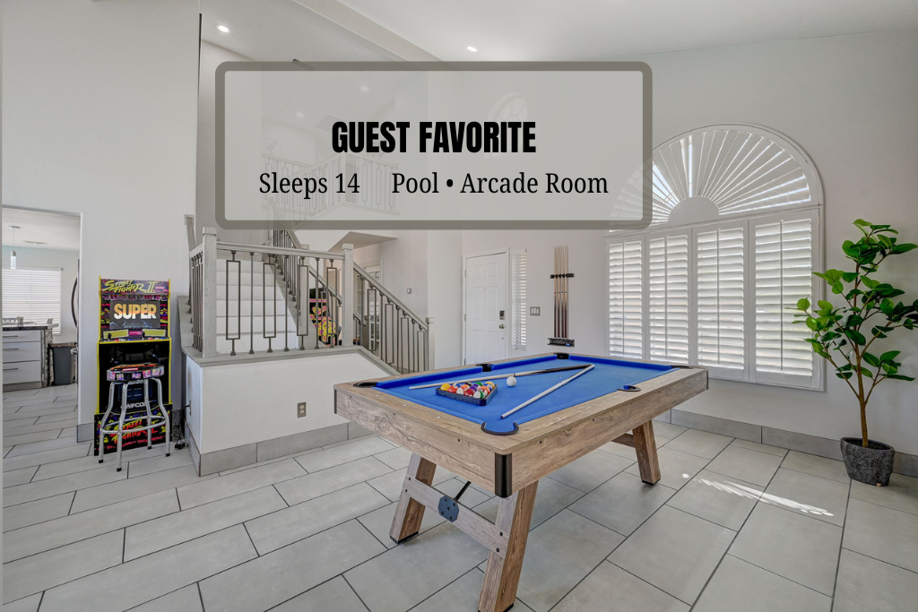 Luxe Vegas Home- Game Room & Pool 7 Beds-14 Guests