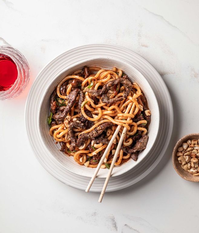 Photo of Black Pepper Udon & Beef Rump Strips