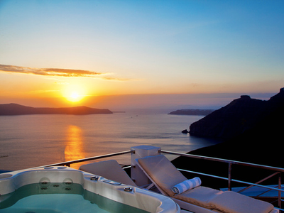 3 bedroom stylish villa at Fira, sea views,hot tub