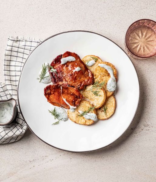 Photo of Glazed BBQ Pork & Tangy Dill Crème
