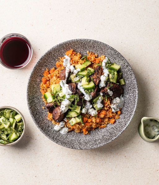 Photo of Spiced Bulgur Pilaf & Seared Ostrich