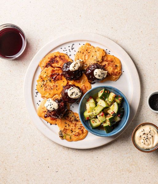 Photo of Bang Bang Beef & Kimchi Pancakes