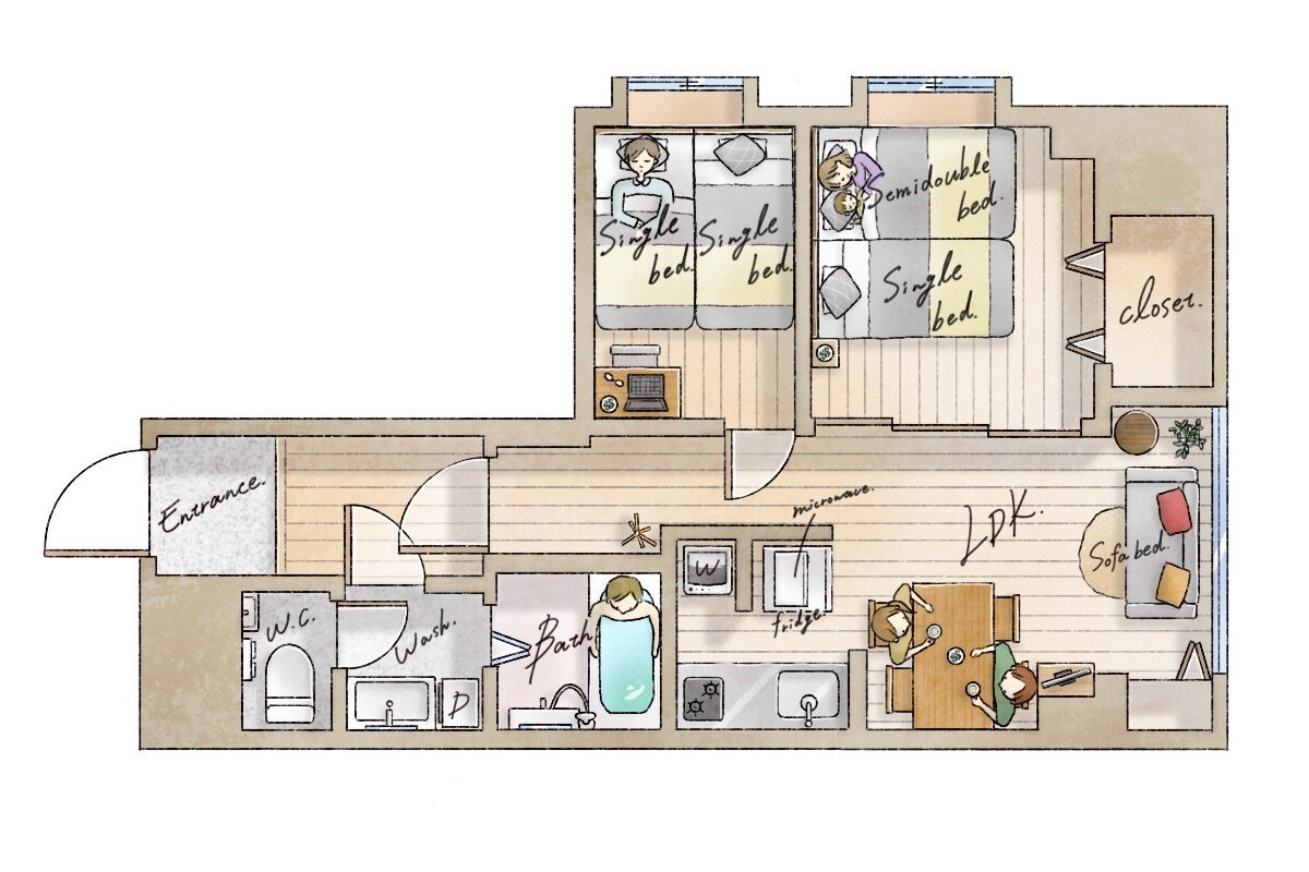 ベッド５台！歌舞伎町まで徒歩４分！JR山手線 新大久保から徒歩8分/新宿駅徒歩16分/ドンキ6分 gallery image 3