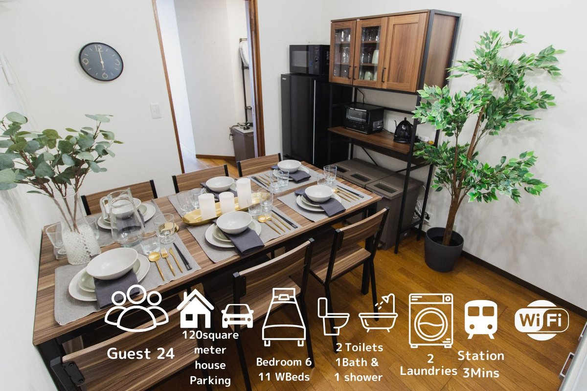 SHINJUKU10min/6Bedrooms/12 Beds/1Bath+1Shower/A105