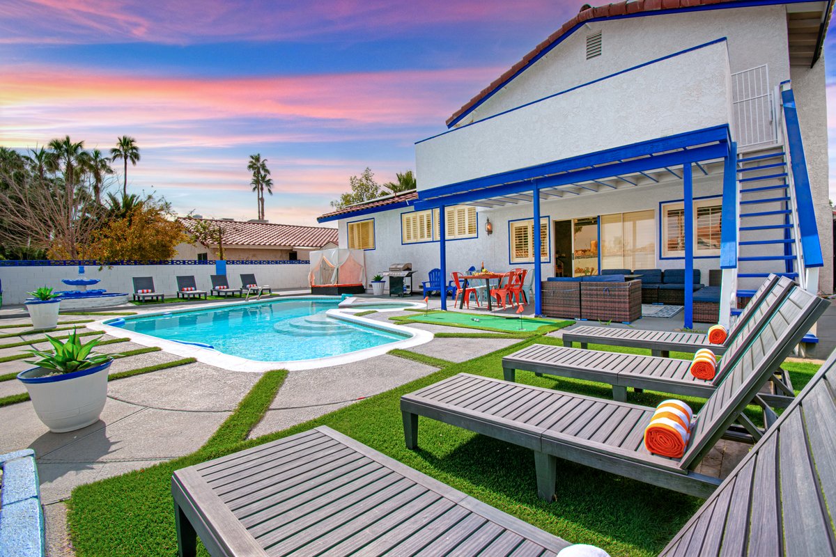 Mykonos-Style Vegas Villa | Heated Pool/Hot Tub