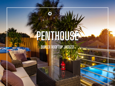 Penthouse Duplex Rooftop Jacuzzi 4 Room 6 bed 8ppl