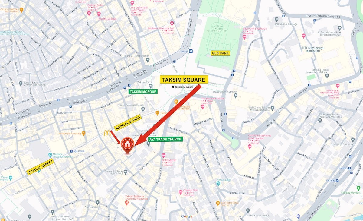 Spacious Taksim House 3+1 Fully A/C gallery image 3