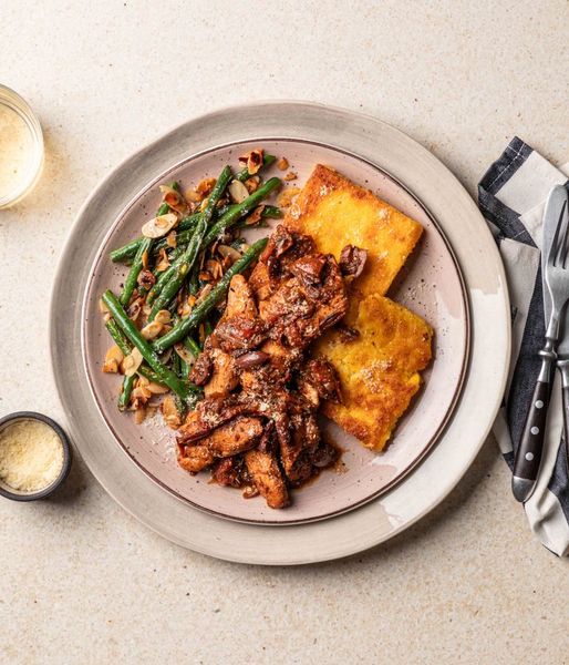 Photo of Olive, Tomato Chicken & Grilled Polenta