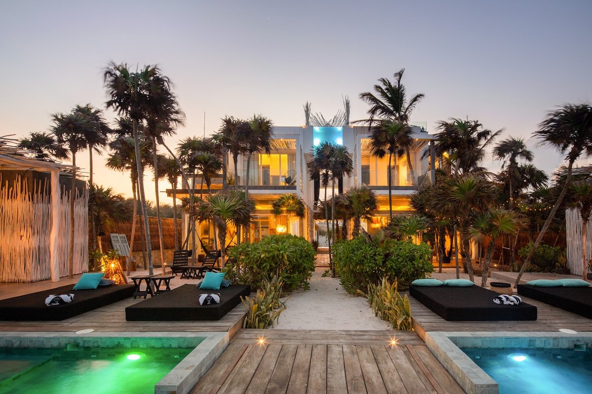 Private Beachfront Tulum Estate • Starlink & Staff