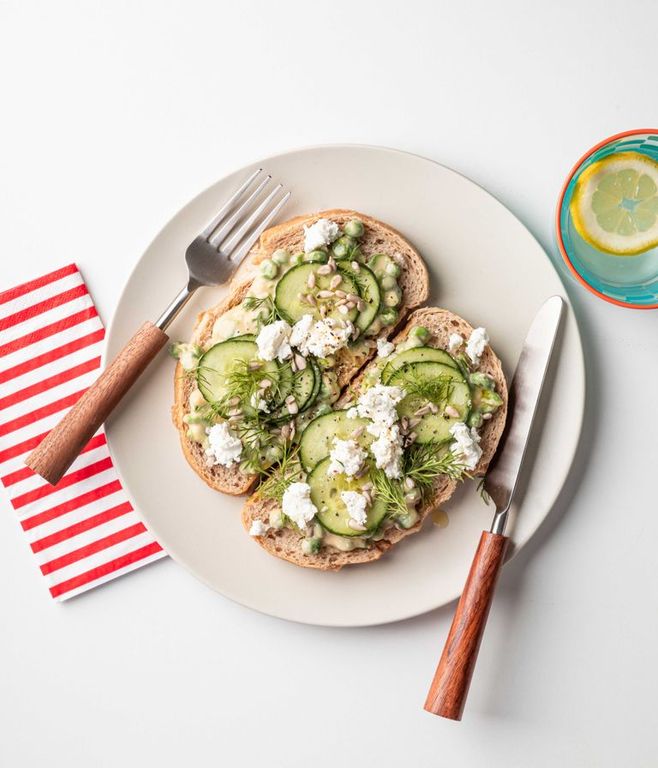 Photo of Open Sourdough Sandwich