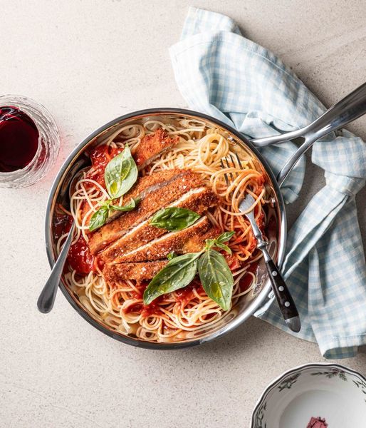 Photo of Crusted Chicken Spaghetti al Pomodoro