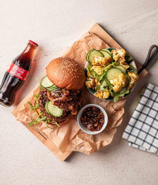 Photo of Coca-Cola’s Veggie Bobotie Burger