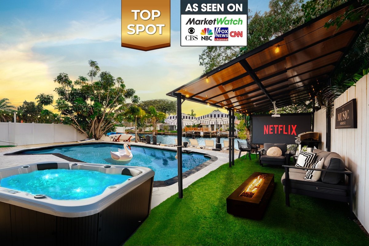 Waterfront w/ Beach Htd Pool Cinema Game-Room Spa gallery image 2