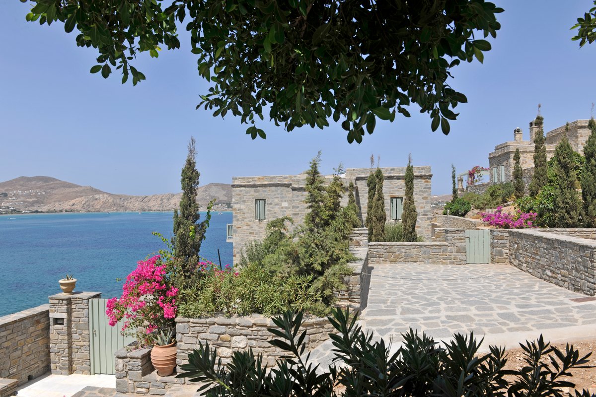 Paros Cyclades Blue Villa sea front in Naoussa