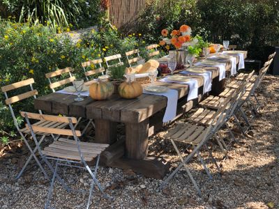 Courtyard villa with fireplace, pool in nature