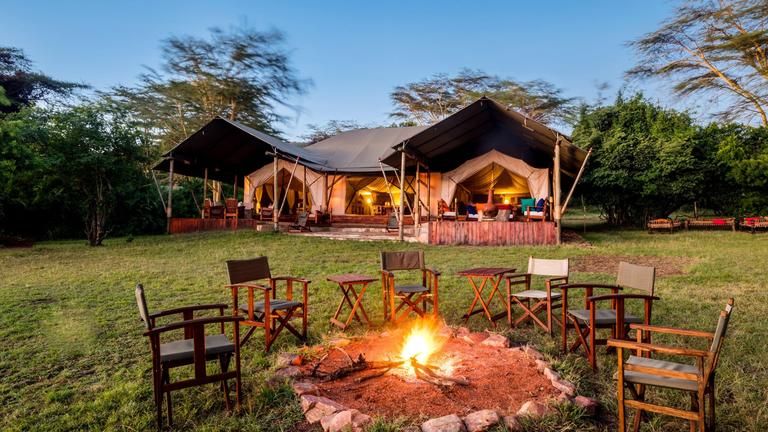 Instinct of the Mara, mess tent with fire pit