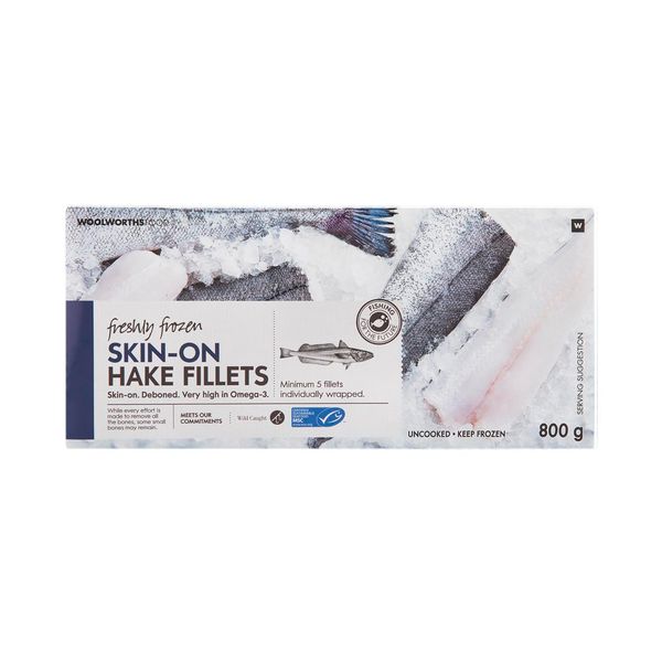 Photo of Freshly Frozen Skin-On Hake Fillets 800 g