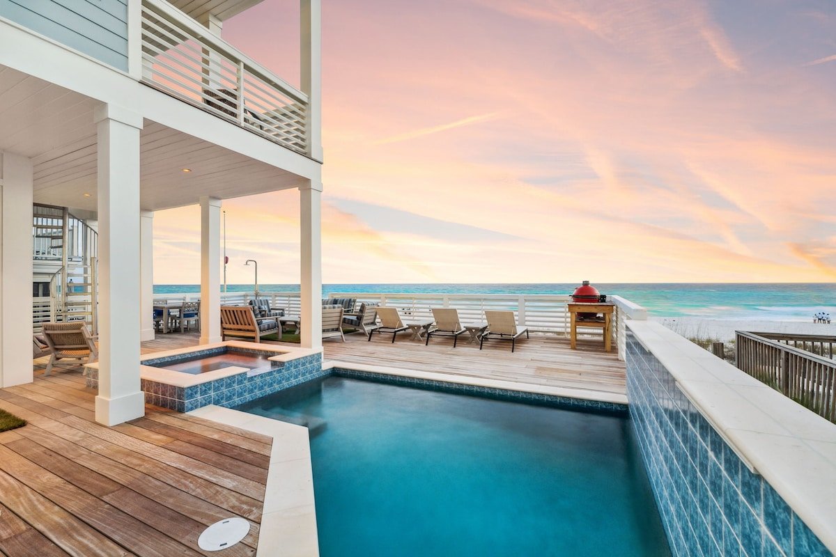 Gulf Front w/Private Pool+ Beach Access| Sleeps 38