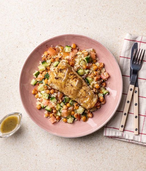 Photo of Hake & Greek Chickpea Salad