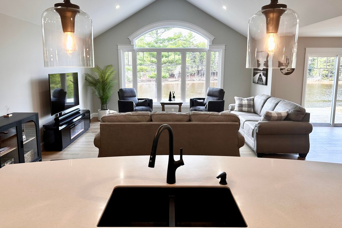 Waterfront Retreat with Open Concept