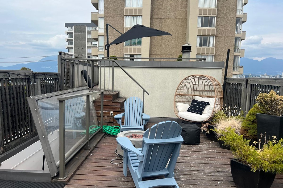 Two Floor Rooftop Patio Steps from Kits Beach