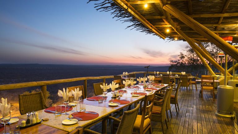 Ongava Lodge - Al fresco dinner on the viewing deck