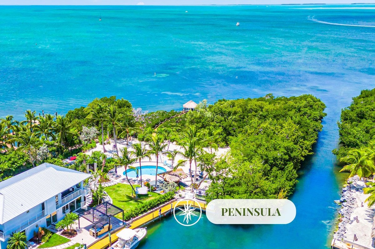 Peninsula Villa | Boat Dock | Heated Pool | Sunset
