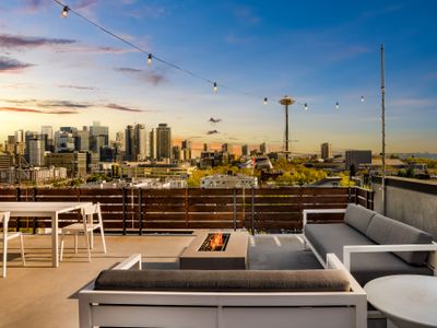 Modern house with skyline view