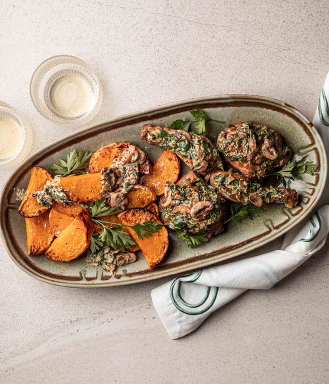 Photo of Saucy Spinach Baked Chicken
