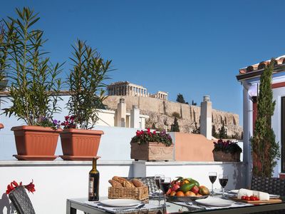 Rare Parthenon View: Acropolis Apartment & Terrace