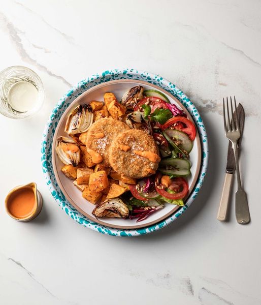 Photo of Golden Fishcakes & Red Pepper Hummus