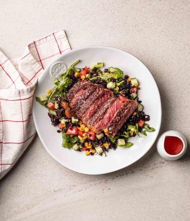 Photo of Juicy Sirloin, Corn Salsa & Black Rice