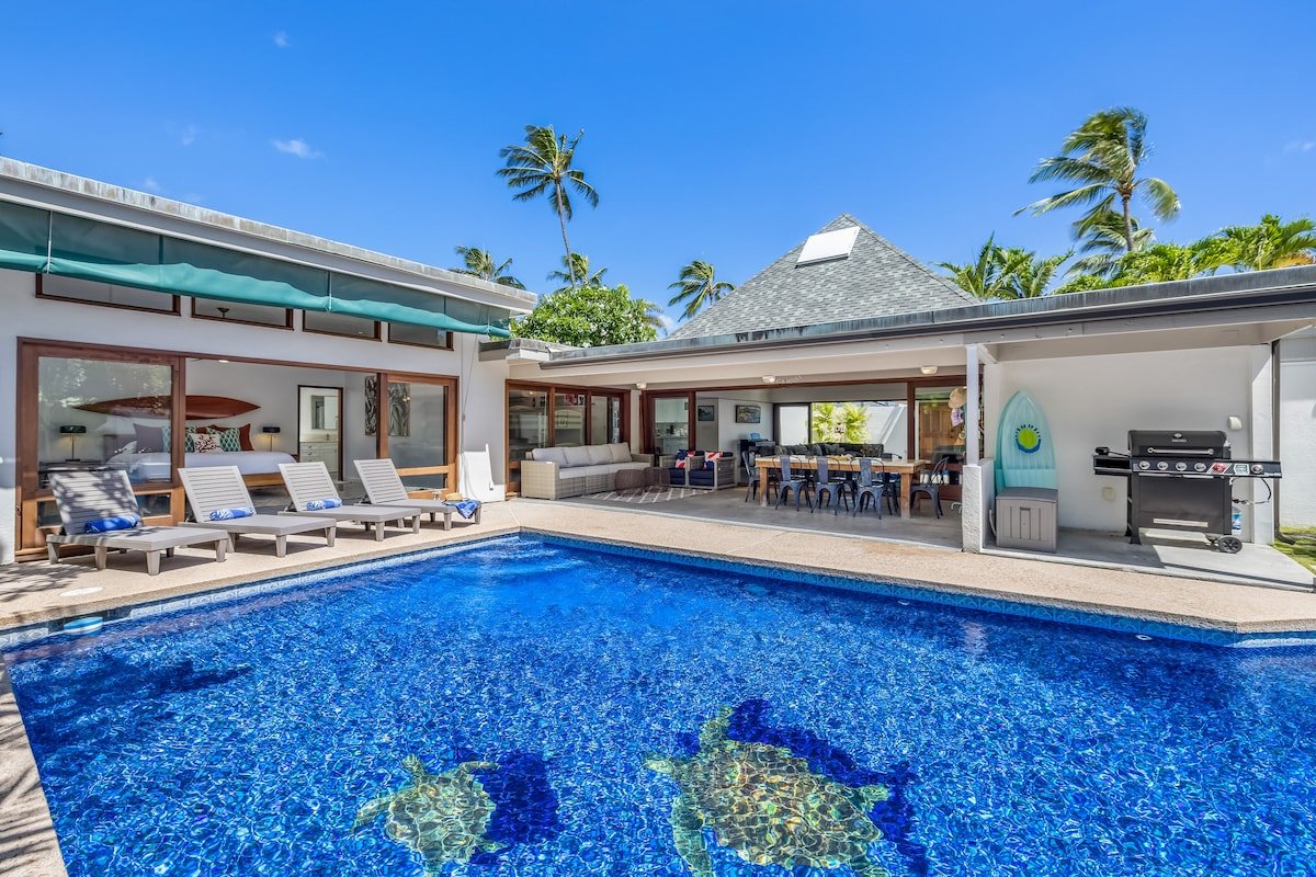 Lokomaika’i Kailua: Private Beach Access, Pool, AC gallery image 2