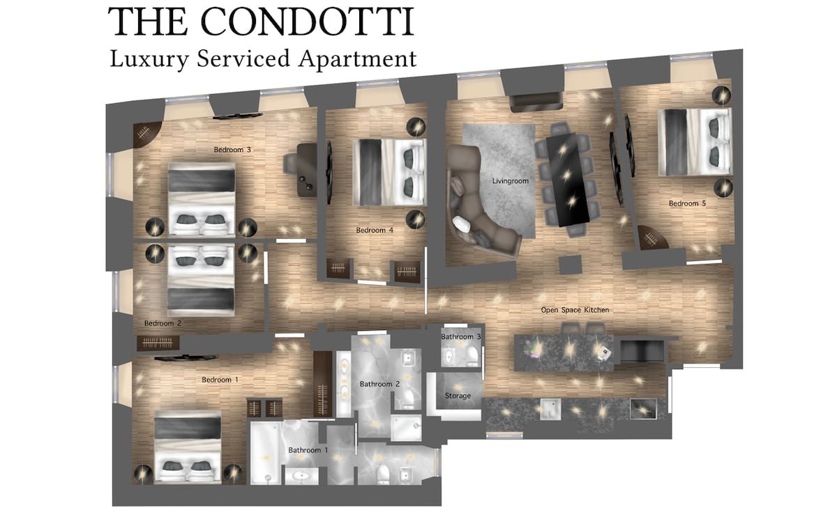 The Condotti – Elegant 5Bdr 2.5Bth @ Spanish Steps gallery image 4