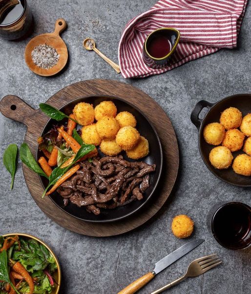Photo of Beef Strips & Cheesy Crumbed Croquettes