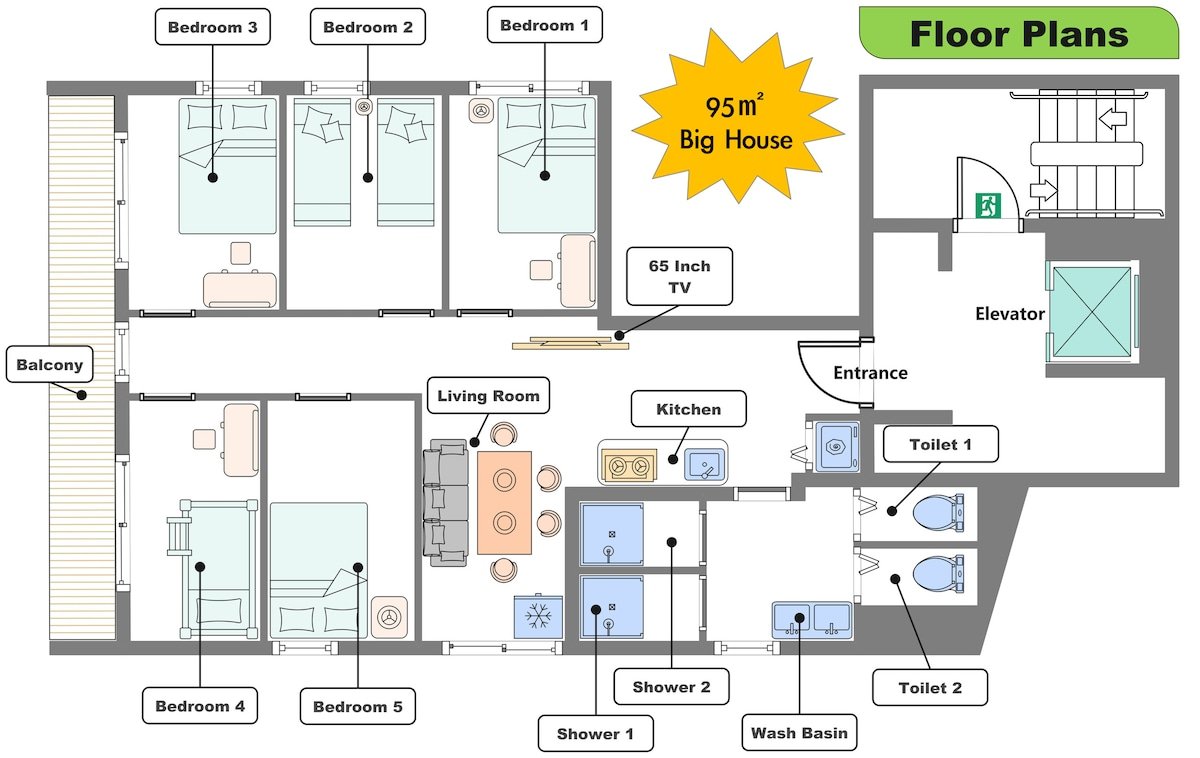 #KBK9A｜新宿・歌舞伎町｜5卧室95㎡超大平层｜超级繁华地段的摩登公寓｜地铁站步行3分钟 gallery image 4