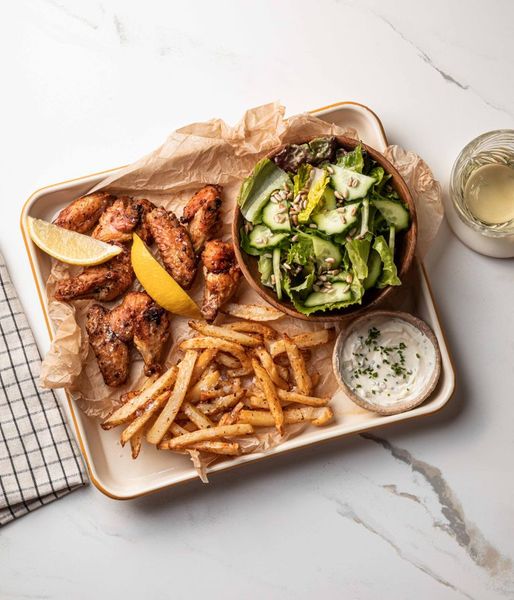 Photo of Baked Chicken Wings & Fries