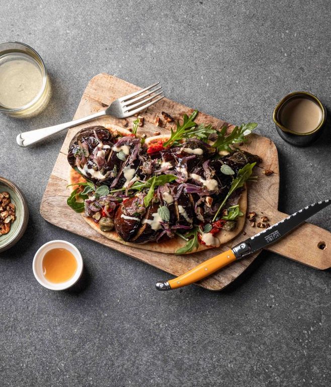 Photo of Hasselback Aubergine Flatbread