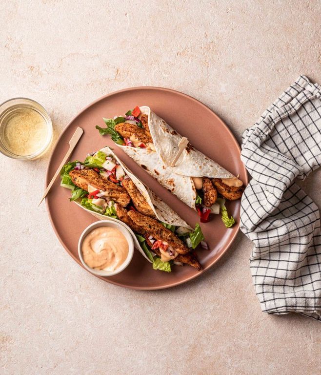 Photo of Spanish Chicken & Pineapple Salsa Wraps