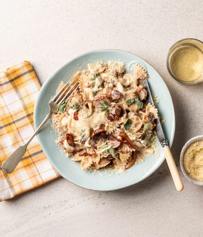 Photo of Three-cheese Bowtie Pork Pasta