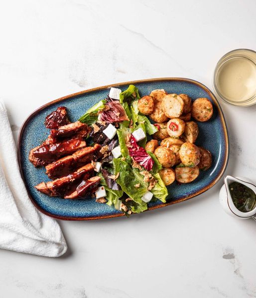 Photo of Glazed Pork Neck & Chilli-lime Potatoes