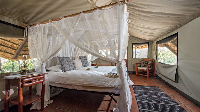 Pungwe Safari Camp Semi Tented Thatched Chalet